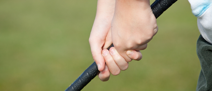 Gripping the club in golf