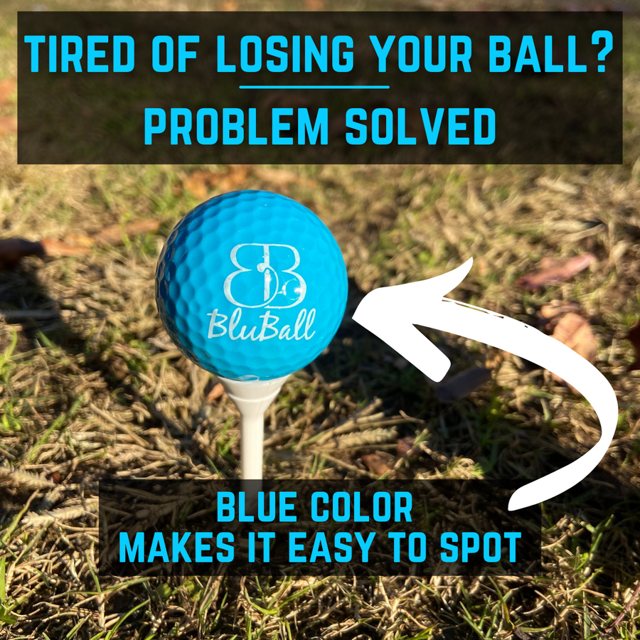 BluBall Distance Plus Golf Balls Made for Low Spin High Speed Golfers - 3 Blue Golf Balls Per Pack